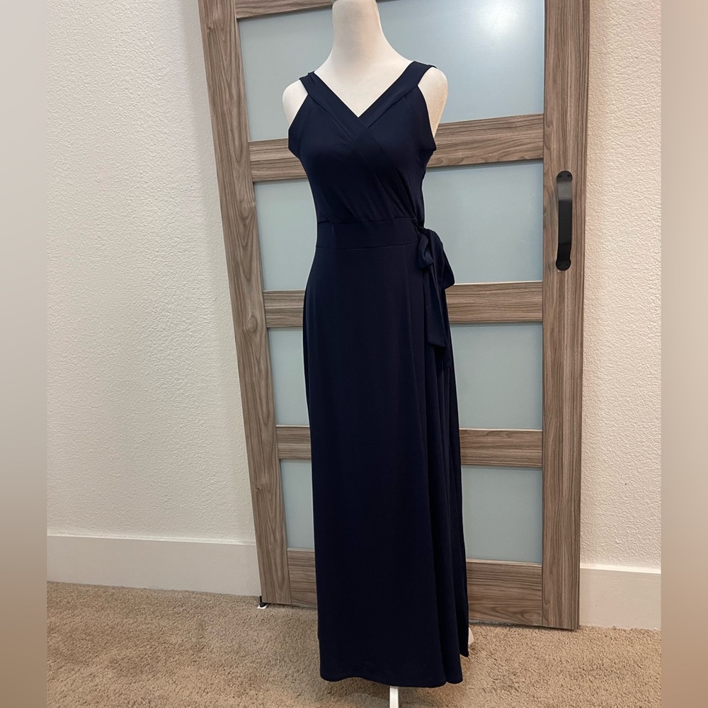 41 Hawthorn Navy Blue Faux Wrap Dress V-Neck Sleeveless